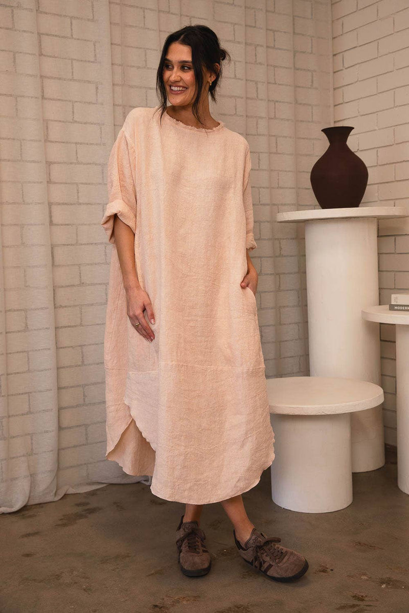Malle Linen Dress - Blush