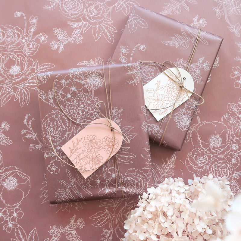 Tissue Paper - Peony in Dusty Mauve