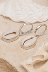Cowrie Sea Hoops - Silver