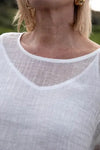 Olivia Linen Top - Off White