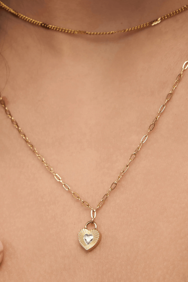 Ruby Heart Necklace - Stone