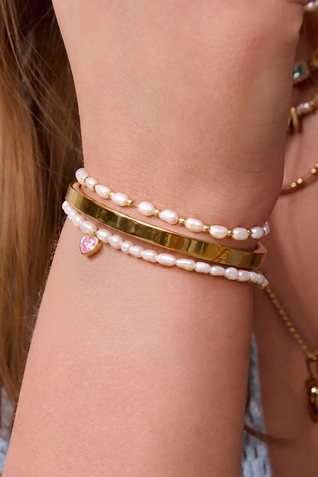Kiki Pearl Heart Bracelet