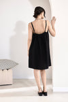 Linen Slip Dress - Black