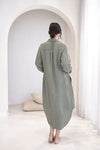 Linen Shirt Dress - Pistachio