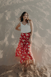 Aria Maxi Skirt - Crimson