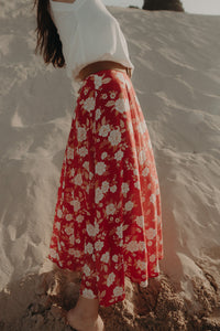 Aria Maxi Skirt - Crimson