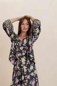 Aria Blouse - charcoal