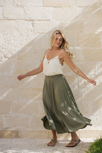 Aria Maxi Skirt - khaki