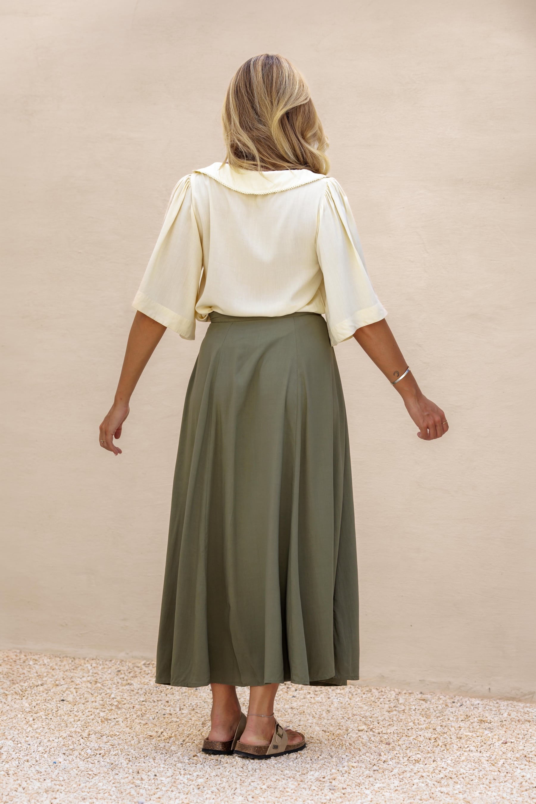 Aria Maxi Skirt - khaki