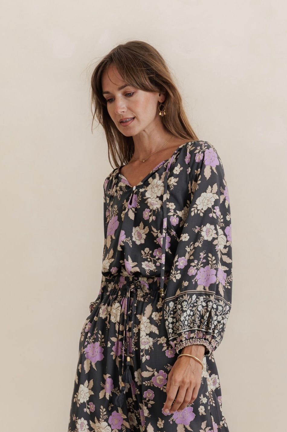 Aria Mini Dress - charcoal