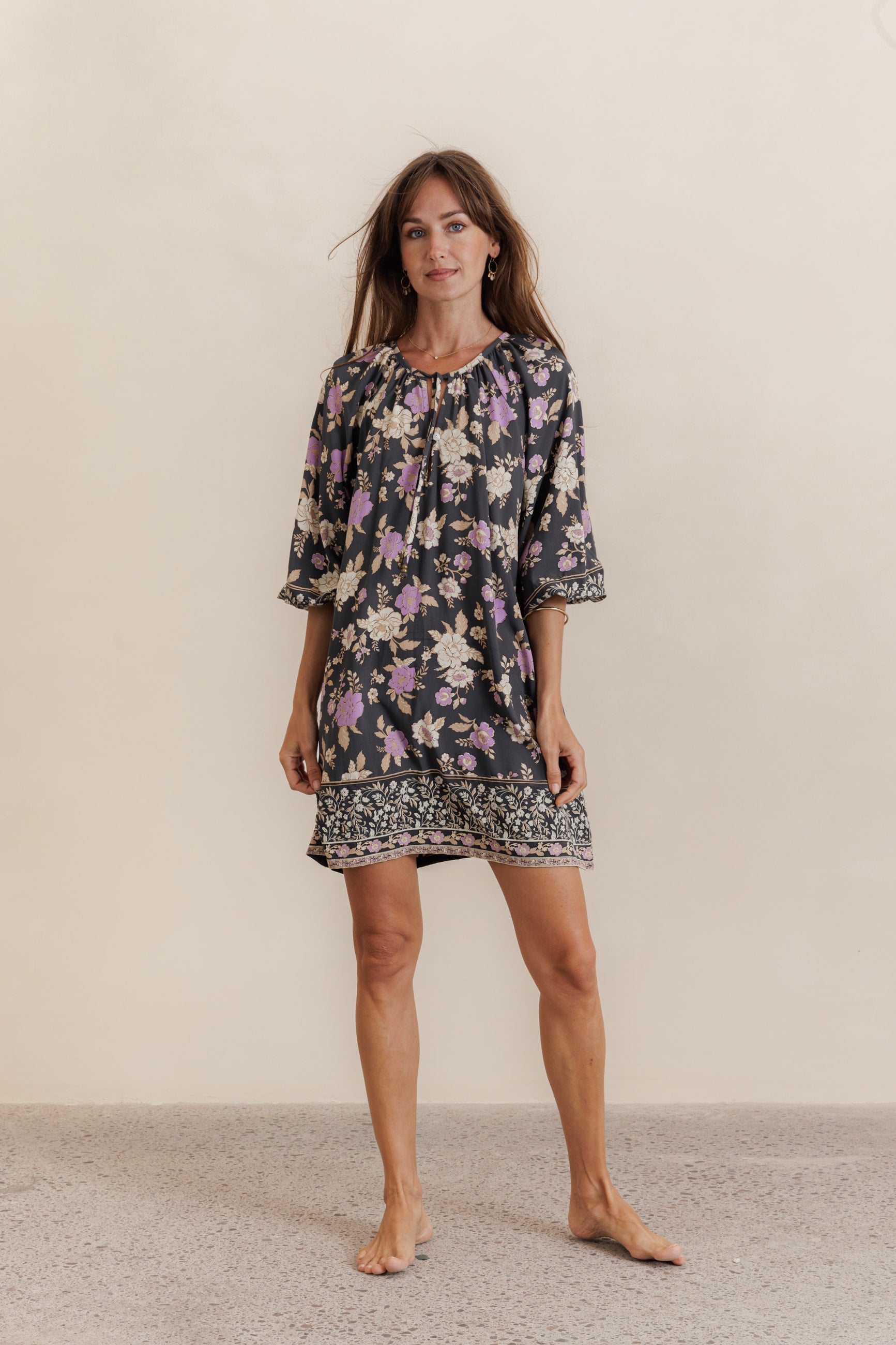 Aria Mini Dress - charcoal