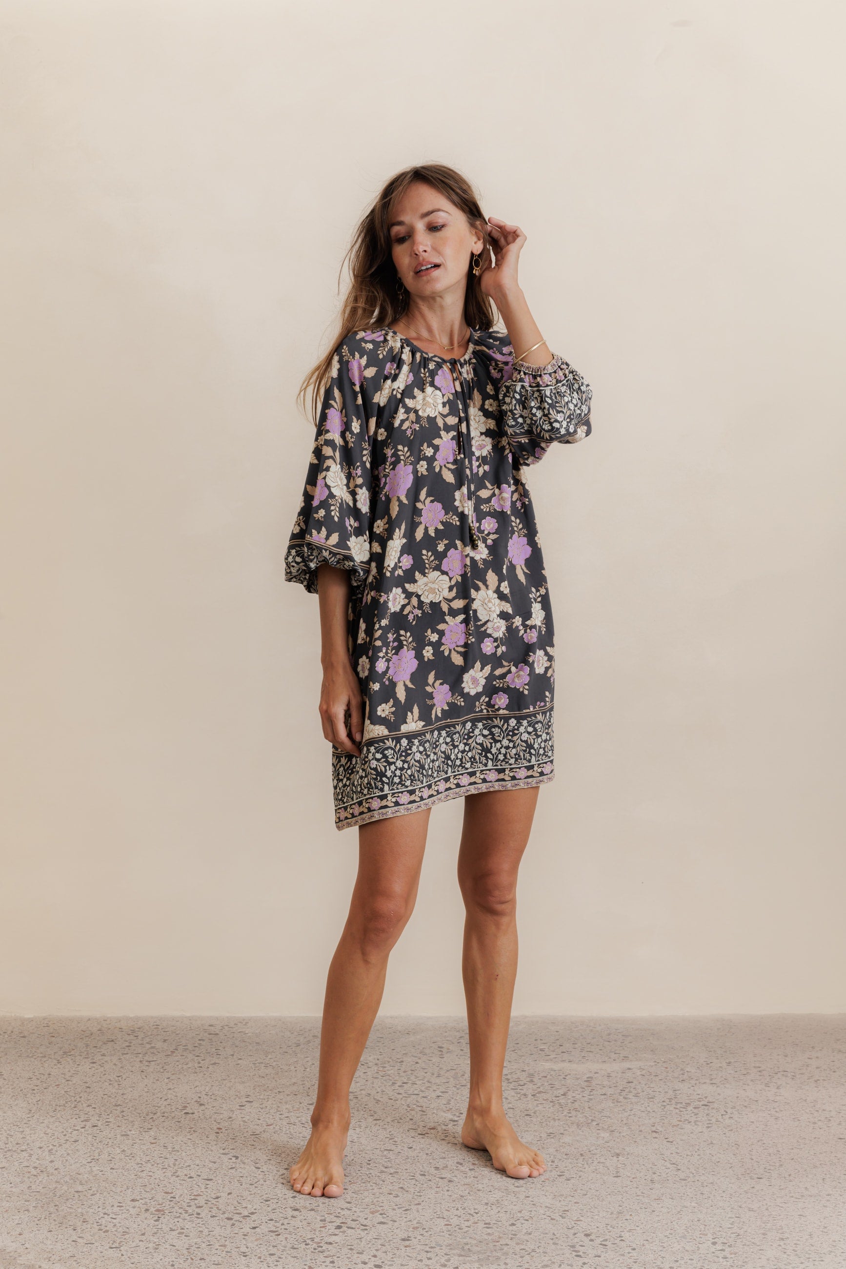 Aria Mini Dress - charcoal