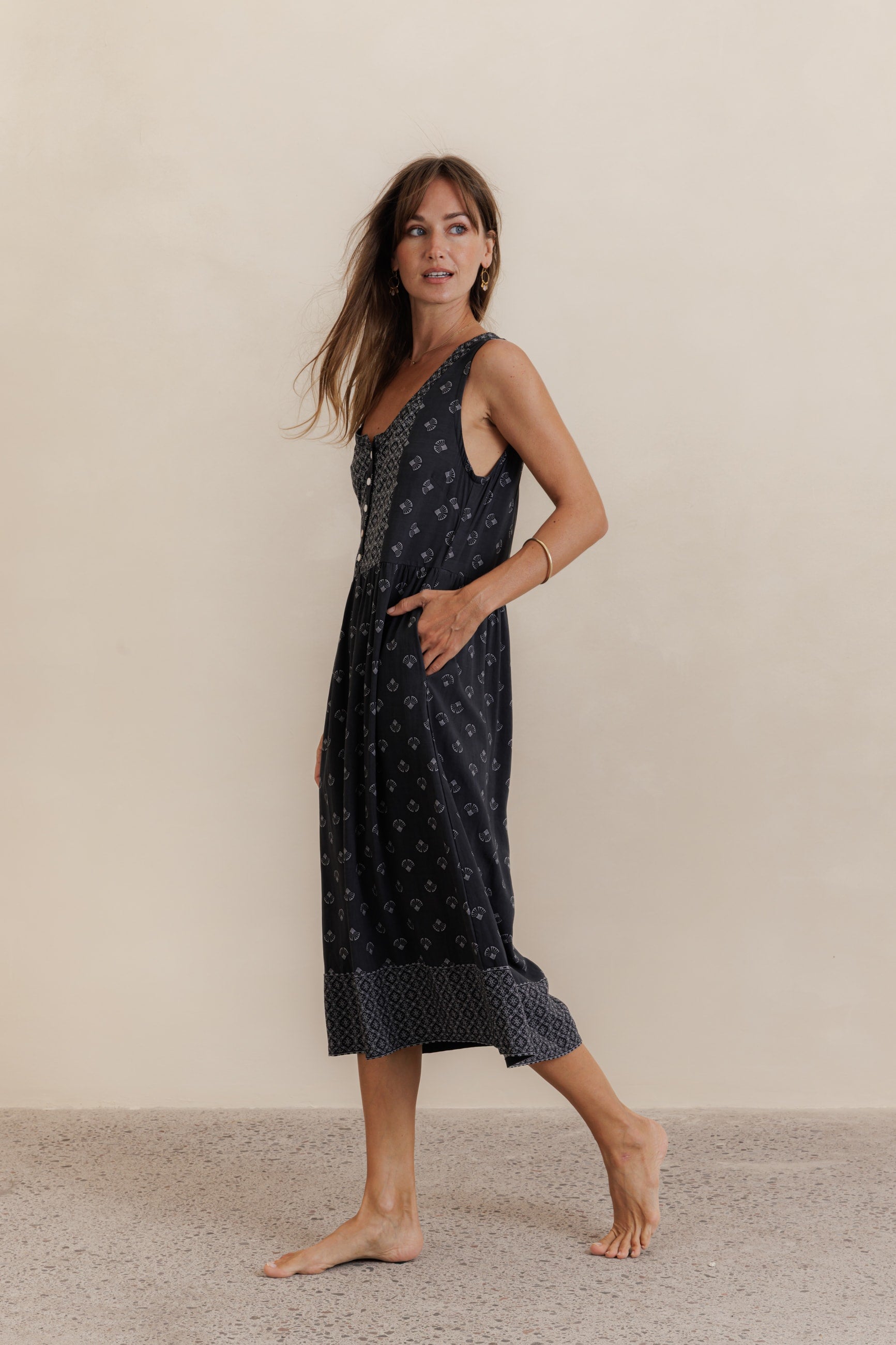 Dahlia Midi Dress - Noir