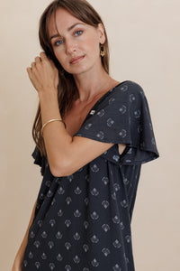 Maxi Wingdress Sleeved - Noir