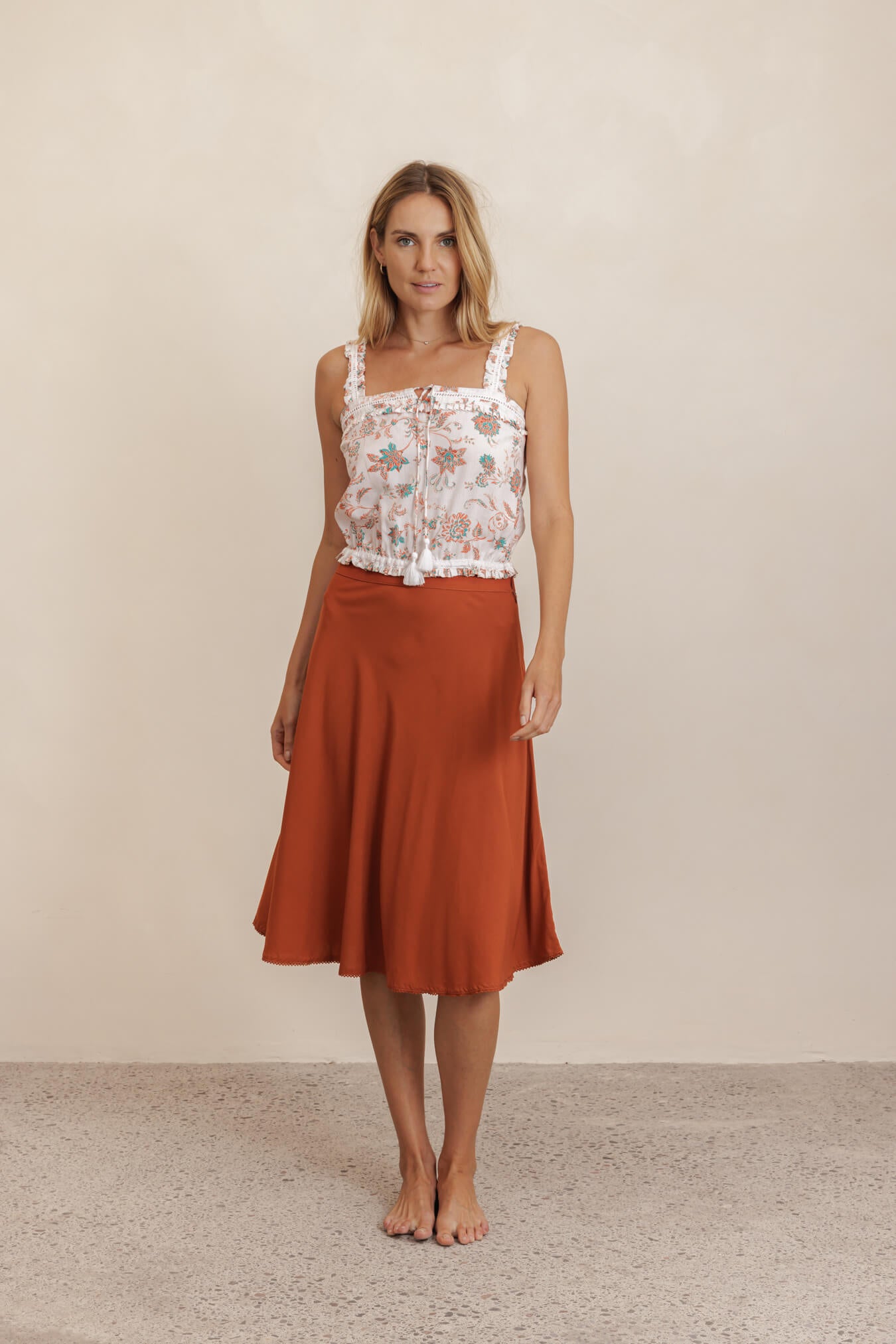 Ember Midi Skirt - Clay