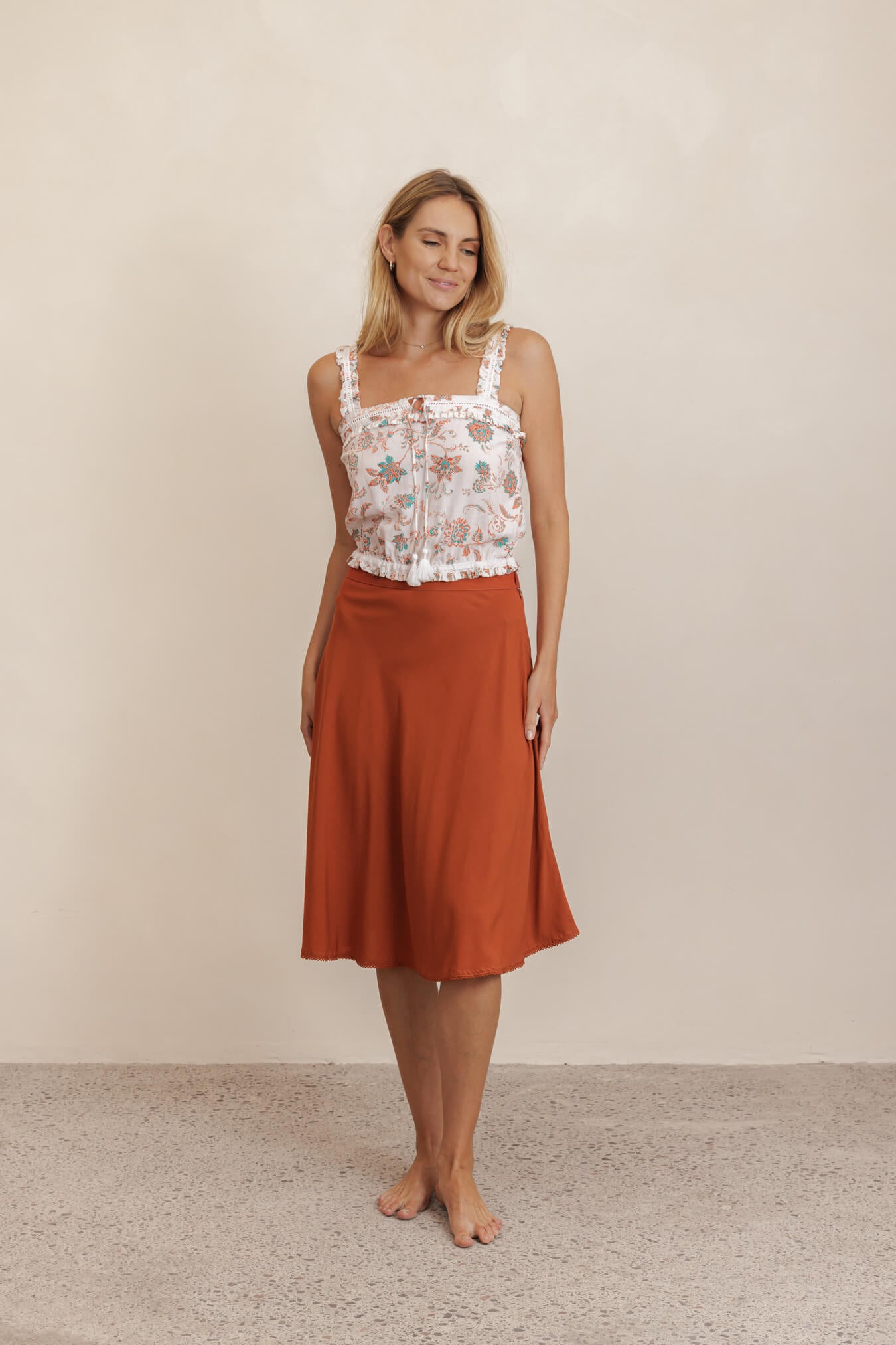 Ember Midi Skirt - Clay
