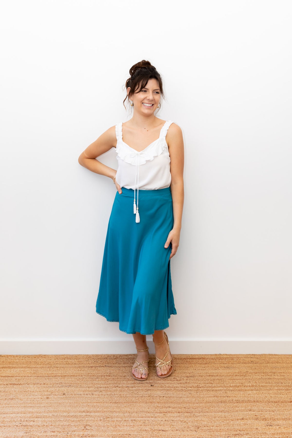Emily Midi Skirt - turquoise