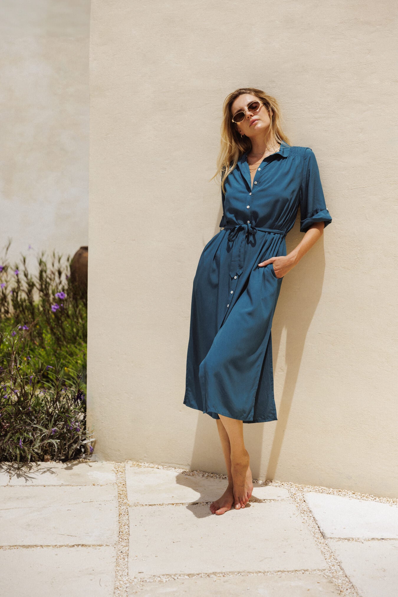 Esther Shirt Dress - Baltic