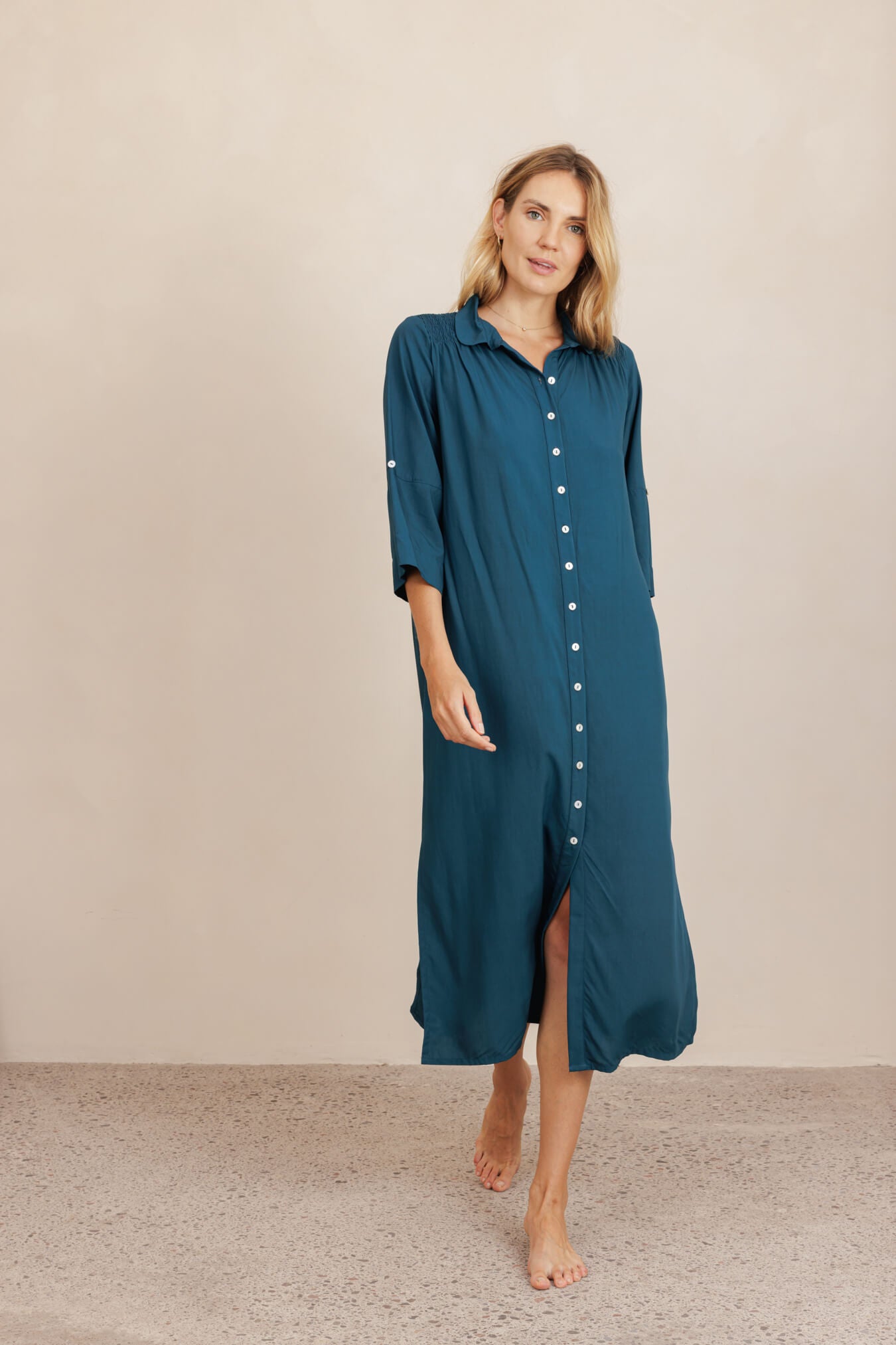 Esther Shirt Dress - Baltic