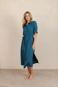Esther Shirt Dress - Baltic