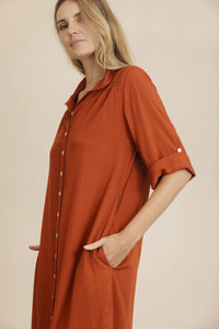 Esther Shirt Dress - Clay