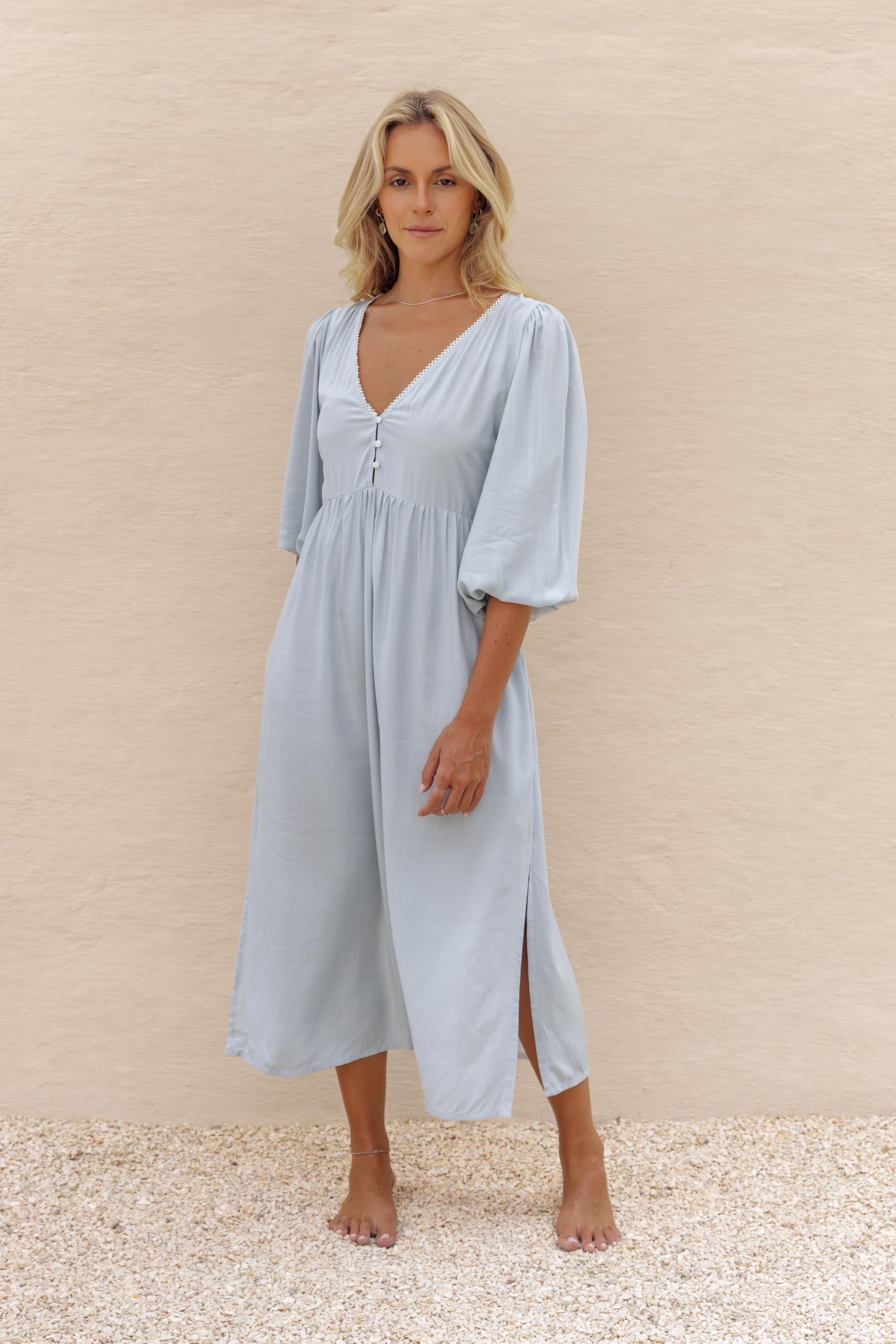Freya Midi Dress - sky