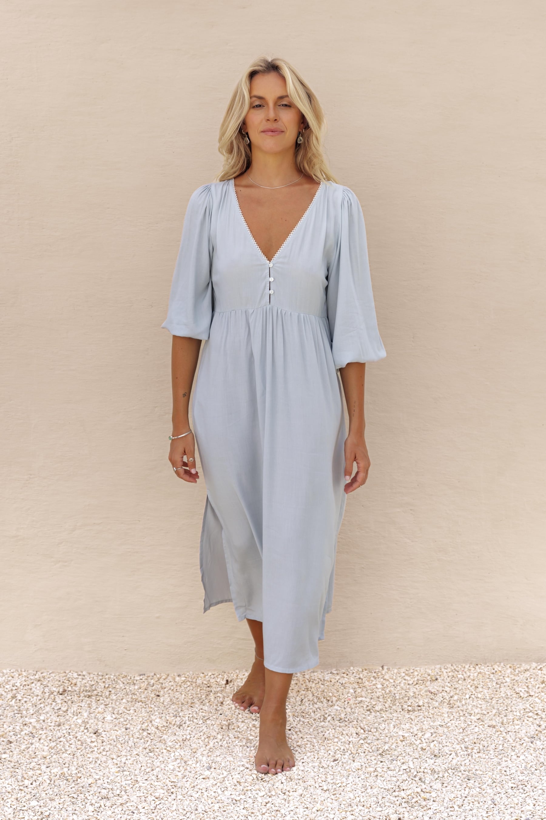 Freya Midi Dress - sky