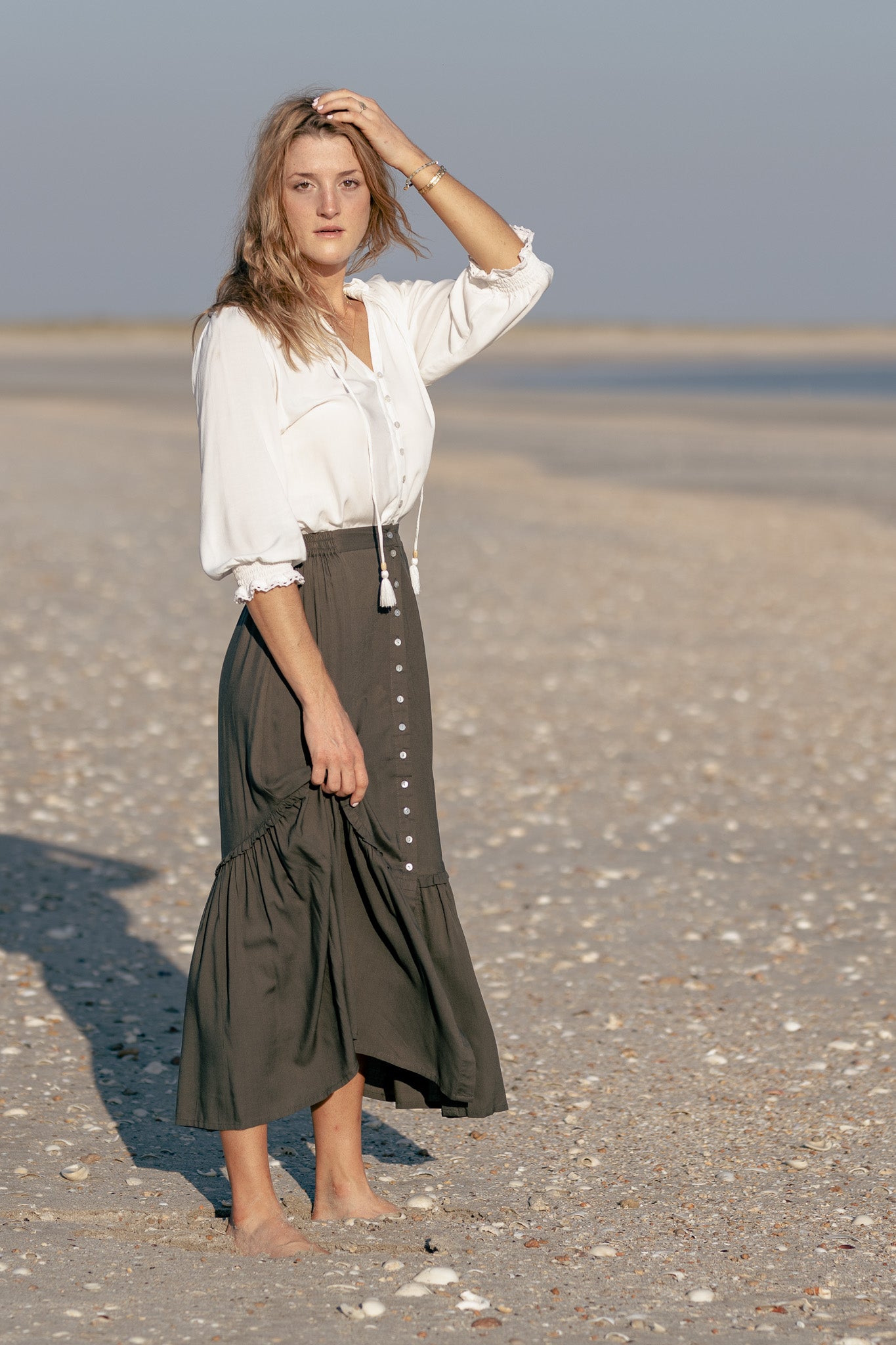 Ivory shop peasant skirt