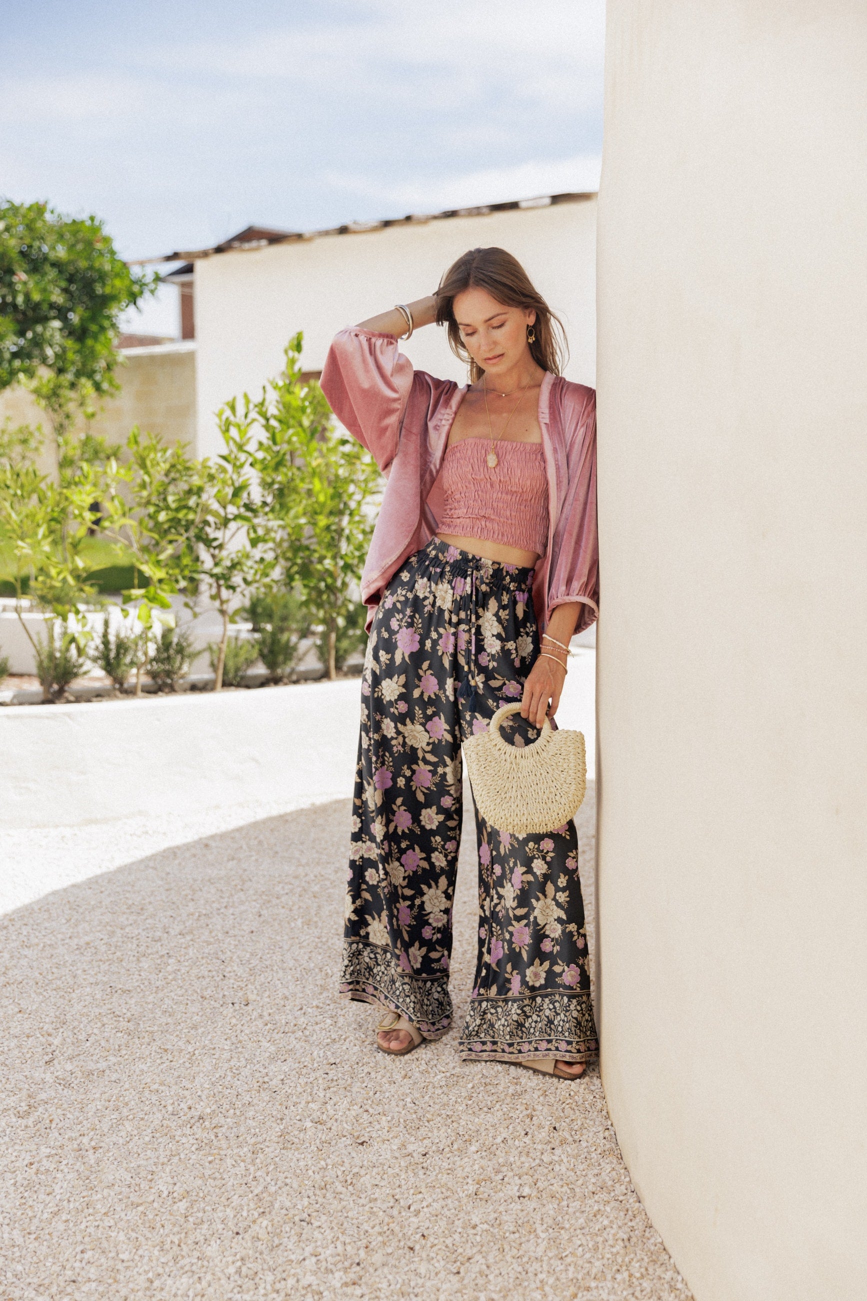 Shrug - dusty pink velvet