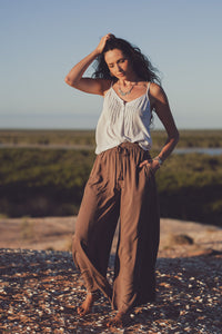Indira Wide Leg Pants - Coconut