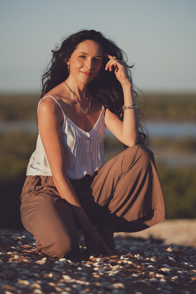 Indira Wide Leg Pants - Coconut