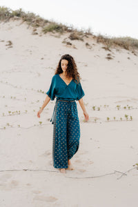 Indira Wide Leg Pants - Baltic Shell