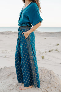 Indira Wide Leg Pants - Baltic Shell