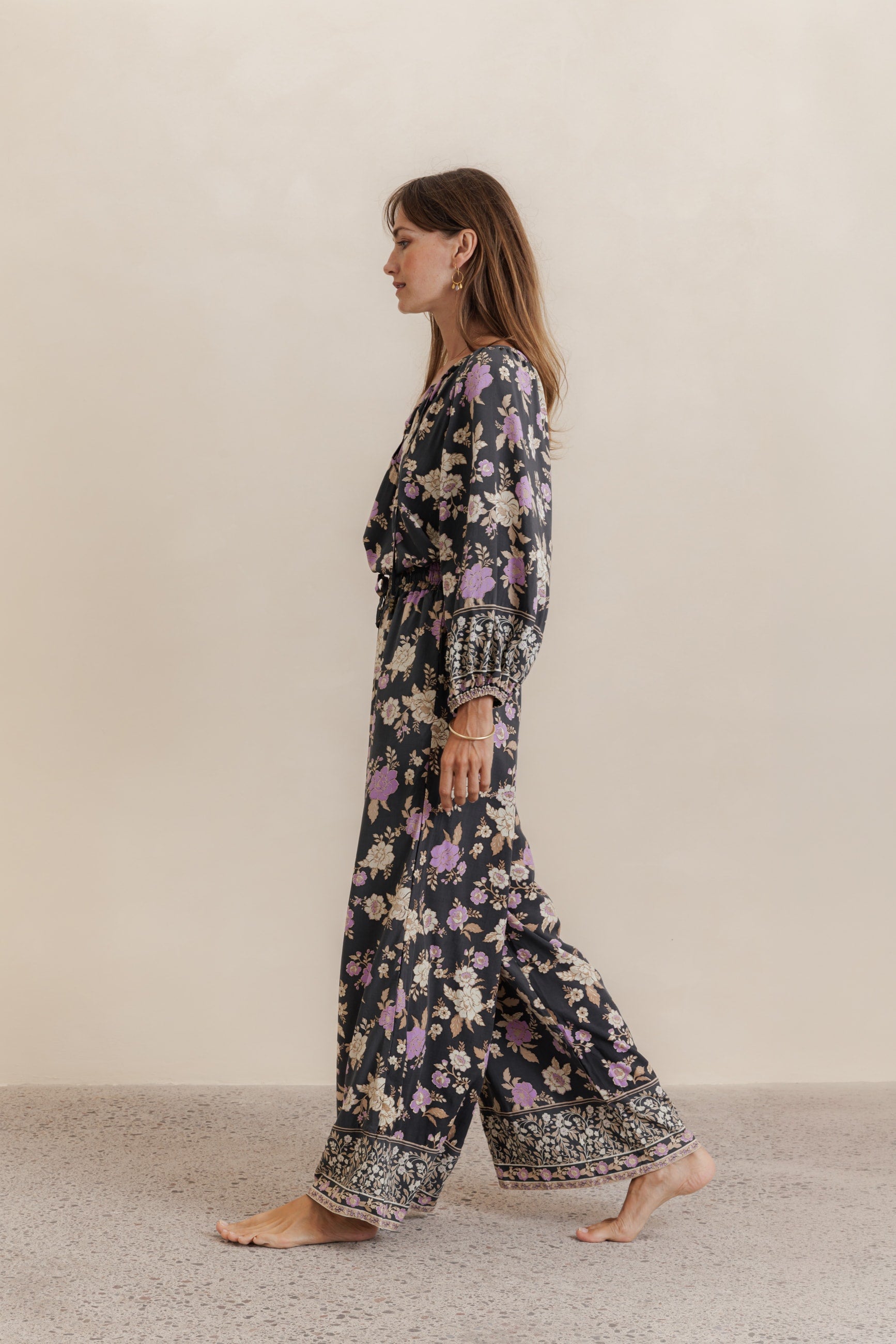 Indira Wide Leg Pants - charcoal