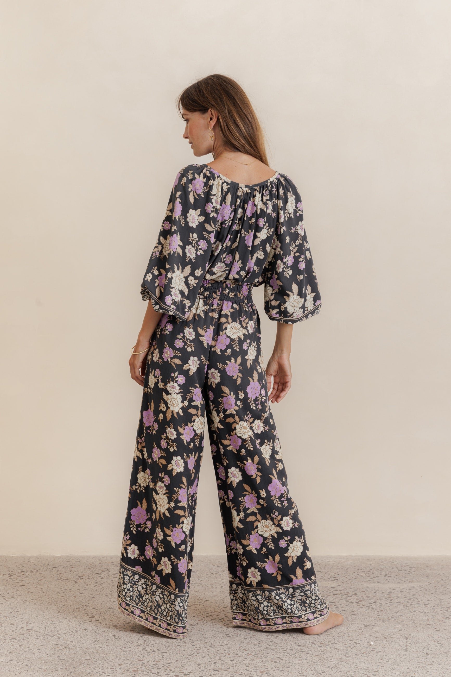 Indira Wide Leg Pants - charcoal