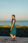 Iris Frill Midi Dress - Seaport