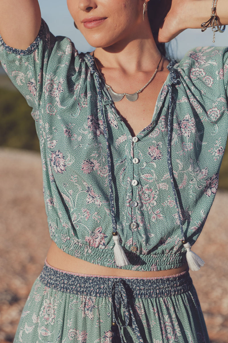 Iris Mini Blouse - Laguna