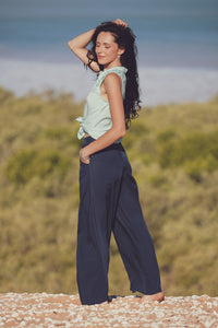 Iris Sleeveless Shirt - Seafoam