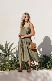 Maeve Midi Dress - khaki