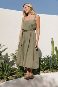 Maeve Midi Dress - khaki