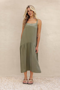 Maeve Midi Dress - khaki