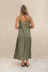 Maeve Midi Dress - khaki