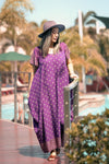 Maxi Wingdress Sleeved - eggplant