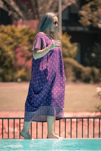 Midi Wingdress Sleeved - eggplant