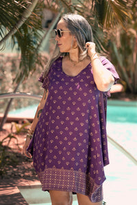 Mini Wingdress Sleeved - eggplant