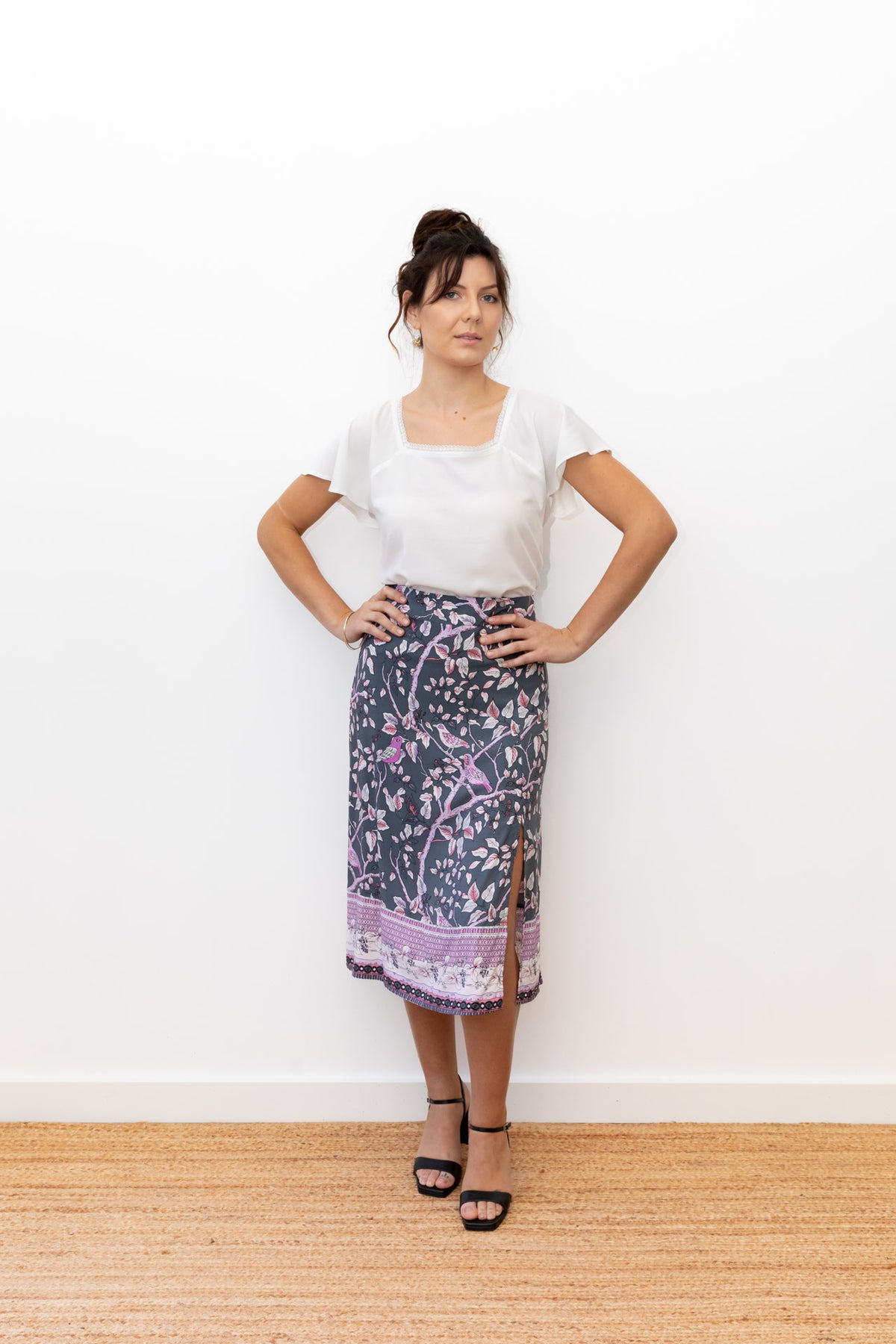 Scarlett Midi Split Skirt lilac shade – Unfurl