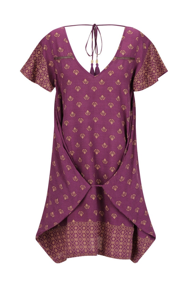 Mini Wingdress Sleeved - eggplant