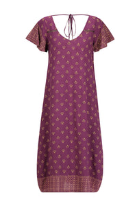 Midi Wingdress Sleeved - eggplant