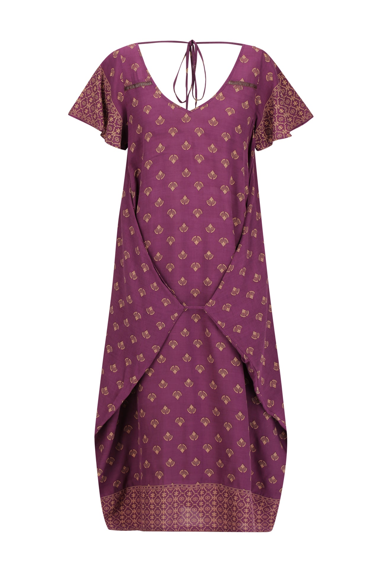 Midi Wingdress Sleeved - eggplant