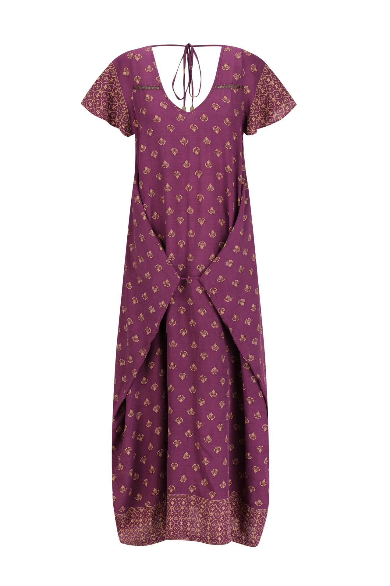 Maxi Wingdress Sleeved - eggplant